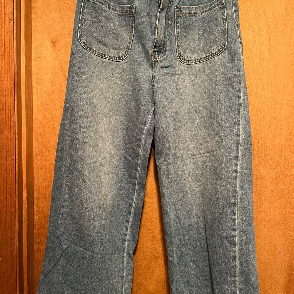 Tgla Blue Flare Wide Leg Jeans